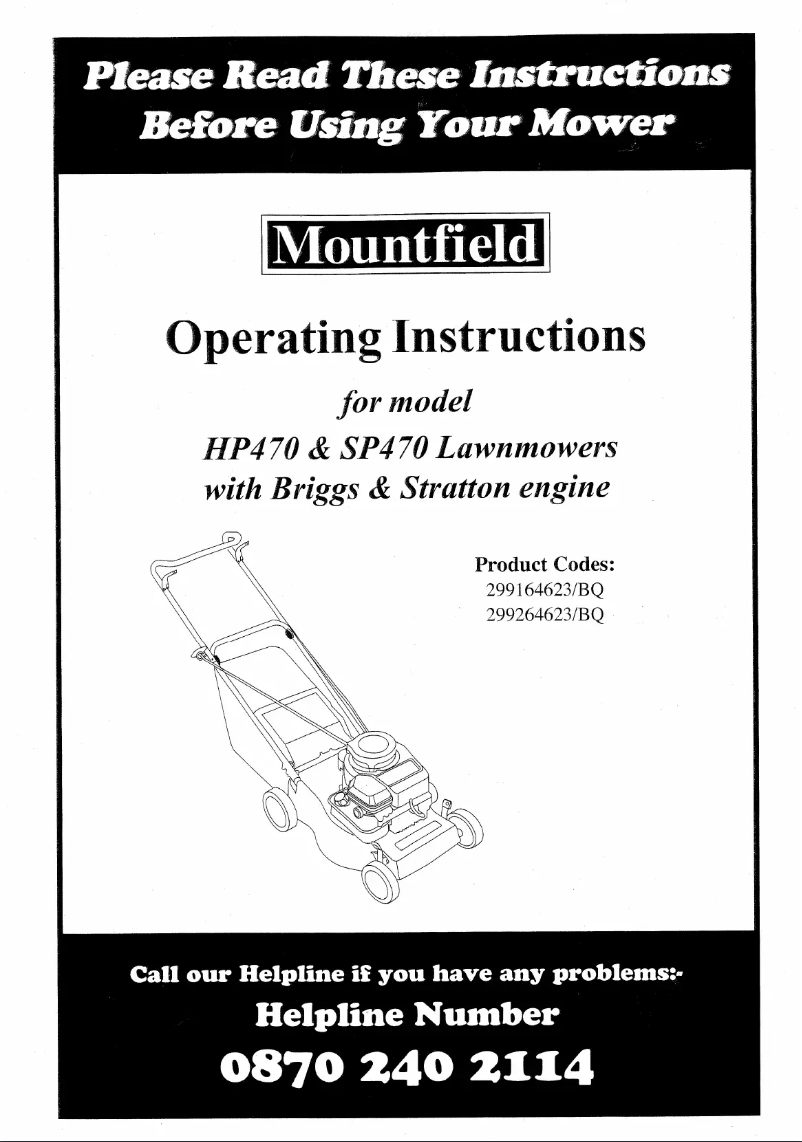 Page 1 de la notice Manuel utilisateur Mountfield SP470