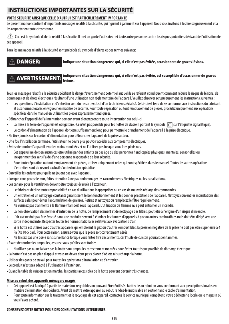 Image de la première page du manuel de l'appareil DWGR 6780