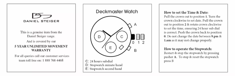 Page 1 de la notice Manuel utilisateur Daniel Steiger Deckmaster