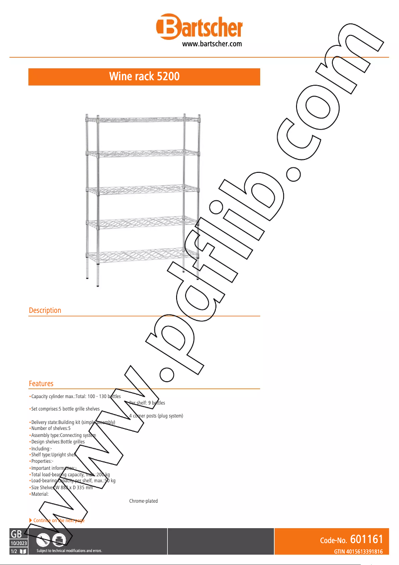 Image de la première page du manuel de l'appareil 601161