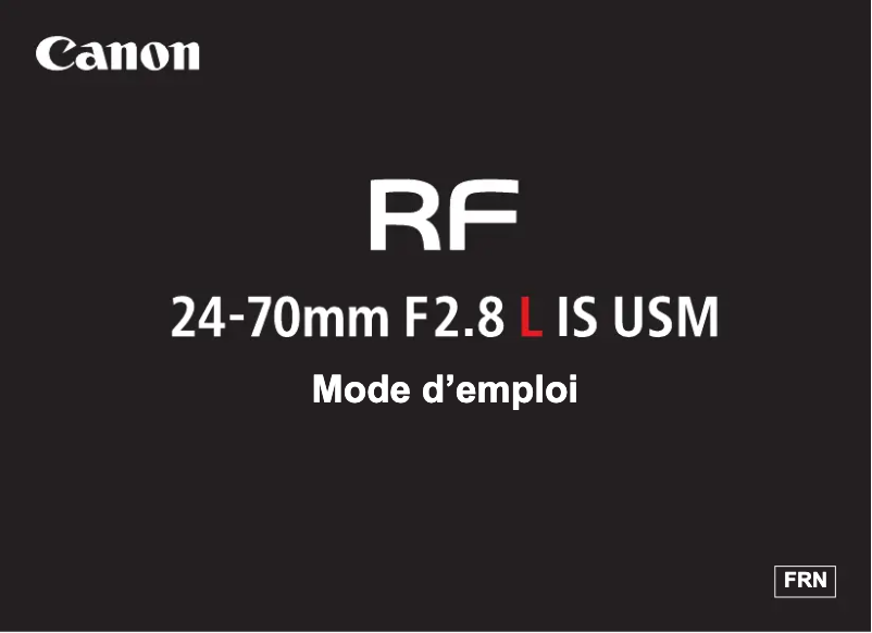 Image de la première page du manuel de l'appareil RF 24-70mm F2.8 L IS USM