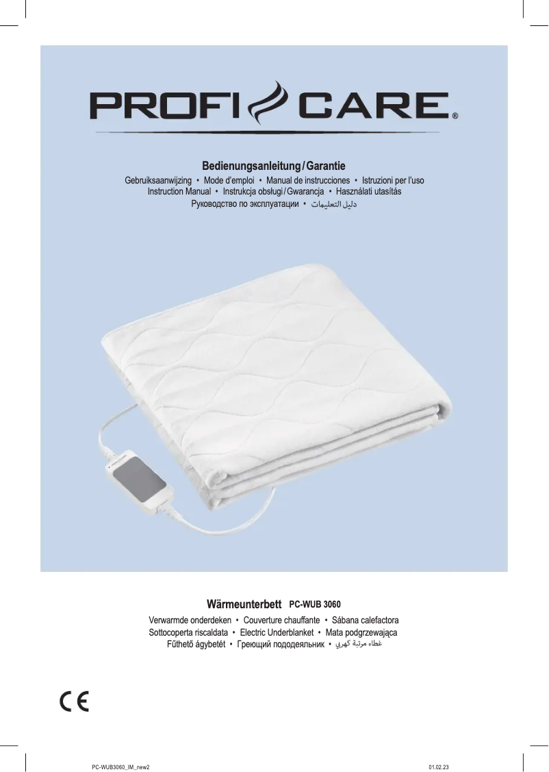 Page n°1 - Manuel utilisateur ProfiCare PC-WUB 3060