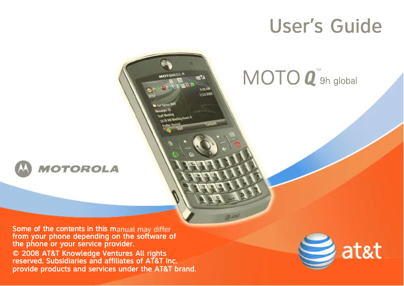 Image de la première page du manuel de l'appareil Moto Q9h