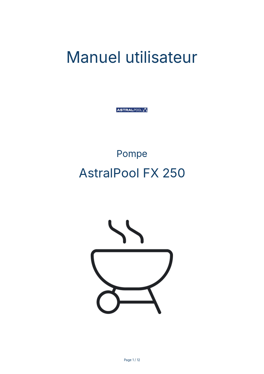 Image de la première page du manuel de l'appareil FX 250