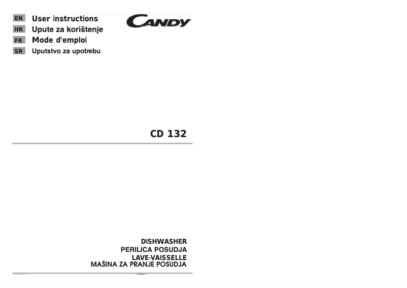 Page n°1 - Manuel utilisateur Candy CD 132/1-S