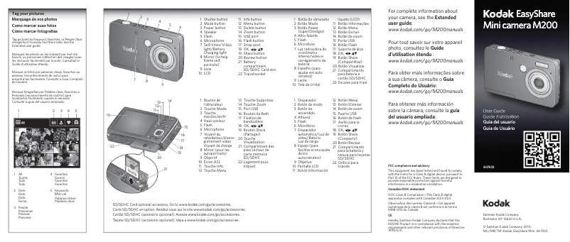 Page 1 de la notice Manuel utilisateur Kodak EasyShare Mini Camera M200