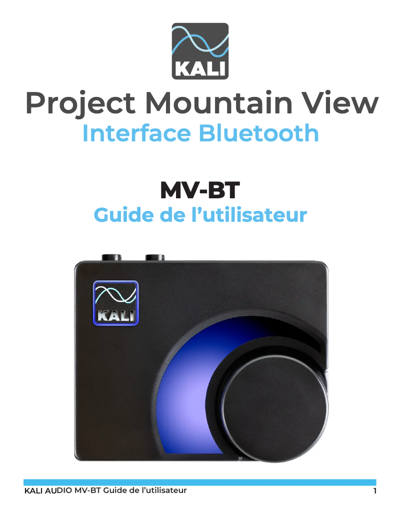 Page n°1 - Manuel utilisateur Kali Audio MV-BT