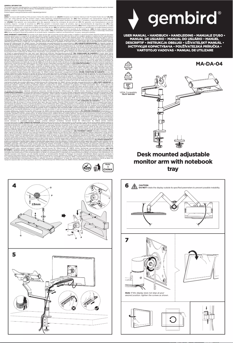 Page 1 de la notice Manuel utilisateur Gembird MA-DA-04