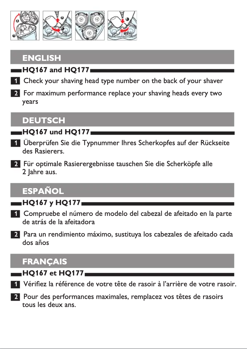 Page n°1 - Mode d'emploi Philips HQ177