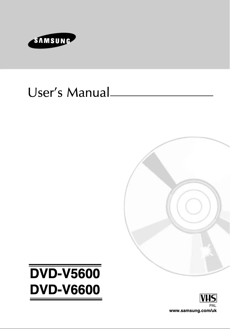 Page n°1 - Manuel utilisateur Samsung DVD-V5600