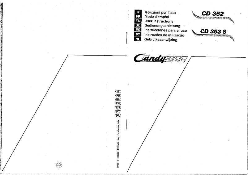 Page n°1 - Manuel utilisateur Candy LS CD 353 S