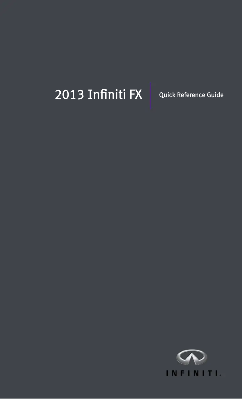 Page 1 de la notice Manuel utilisateur Infiniti FX (2013)