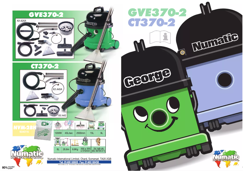 Page 1 de la notice Manuel utilisateur Numatic CT370-2