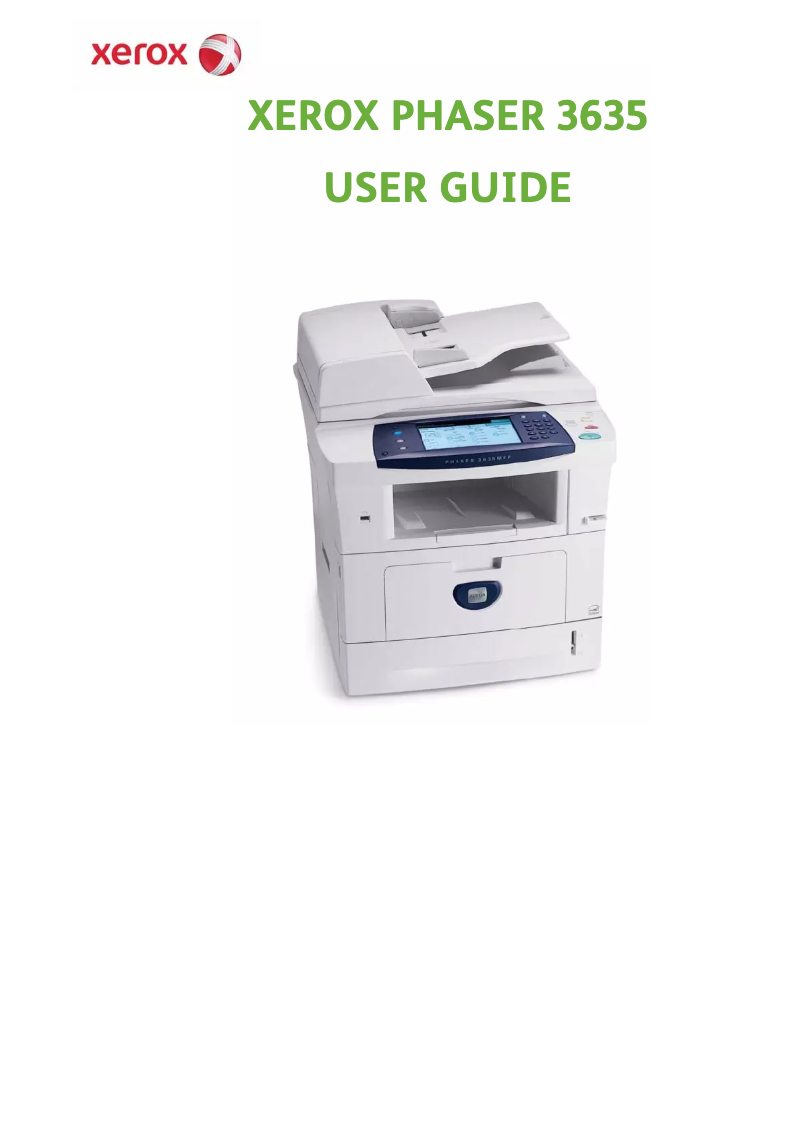 Page n°1 - Manuel utilisateur Xerox Phaser 3635MFP