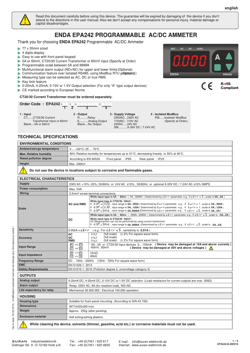 Image de la première page du manuel de l'appareil EPA133