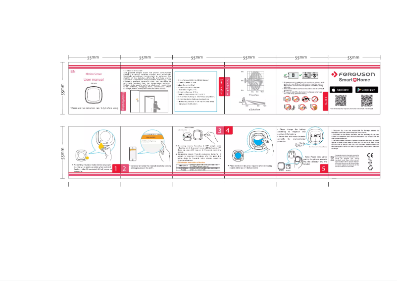 Page 1 de la notice Mode d'emploi Ferguson SmartHome Motion Sensor FS1MS