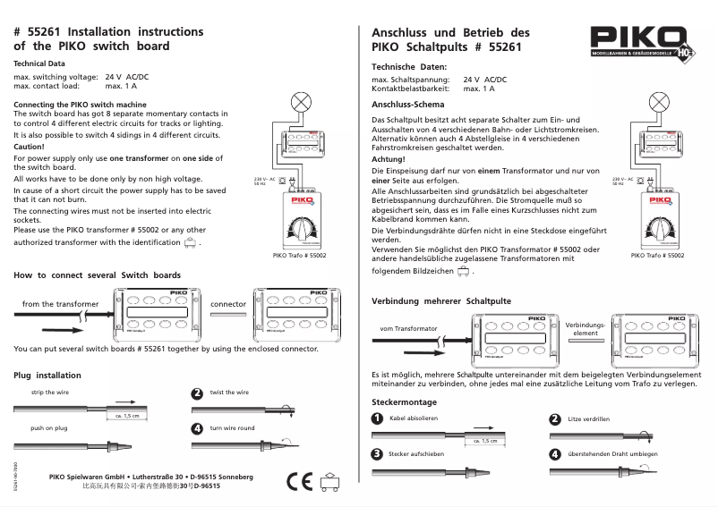 Page n°1 - Manuel utilisateur Piko 55261