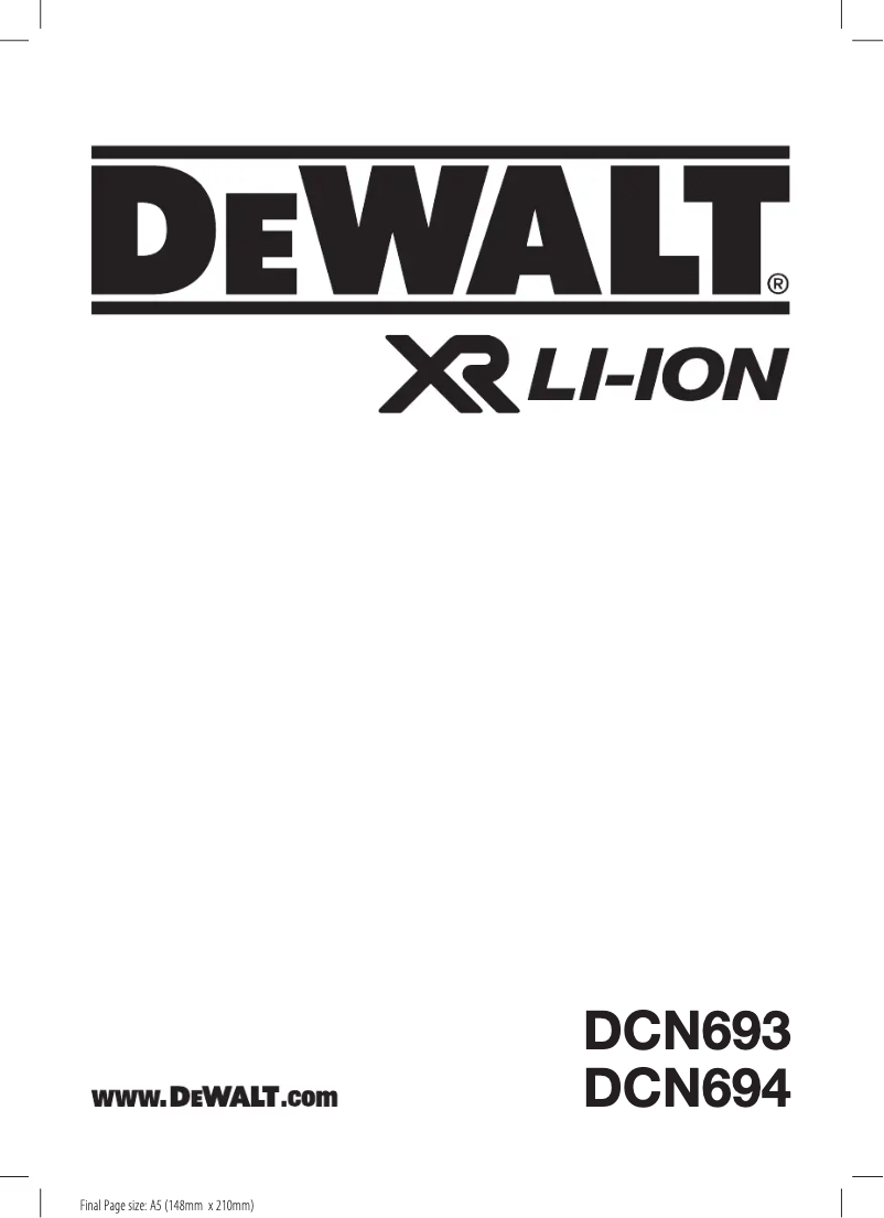 Page n°1 - Manuel utilisateur DeWalt DCN693