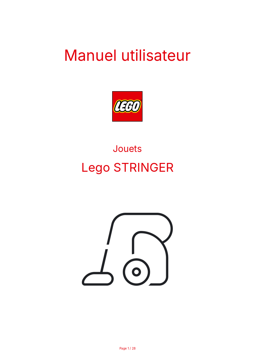 Page n°1 - Manuel utilisateur Lego STRINGER