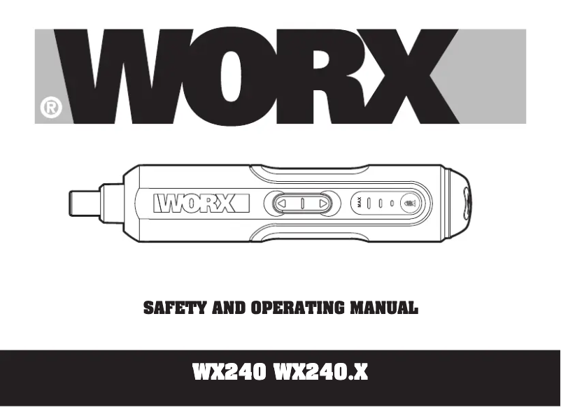 Page n°1 - Manuel utilisateur Worx WX240