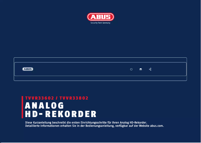 Page 1 de la notice Manuel utilisateur Abus TVVR33602