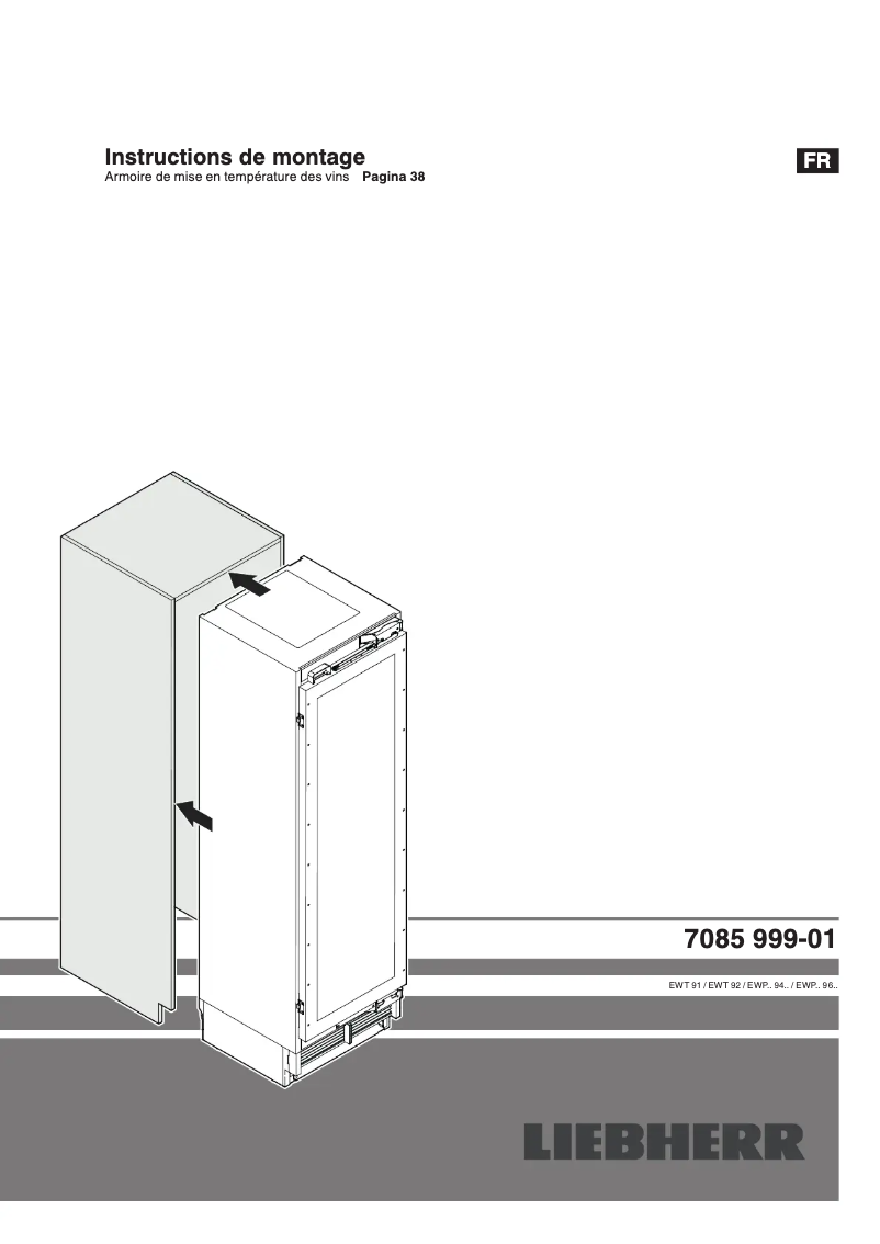 Page 1 de la notice Guide d'installation Liebherr EWPi 9470