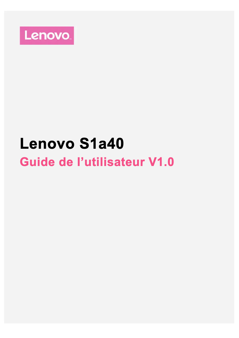 Page 1 de la notice Manuel utilisateur Lenovo VIBE S1