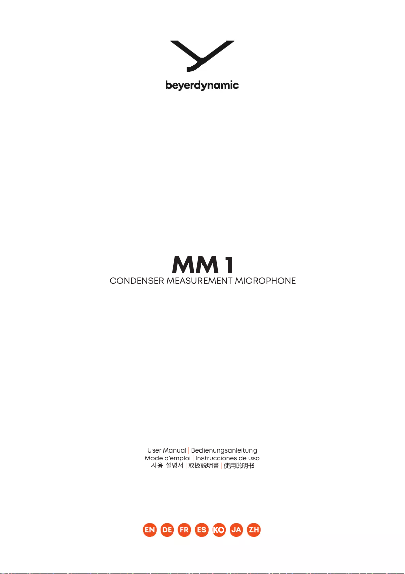 Page n°1 - Manuel utilisateur Beyerdynamic MM1