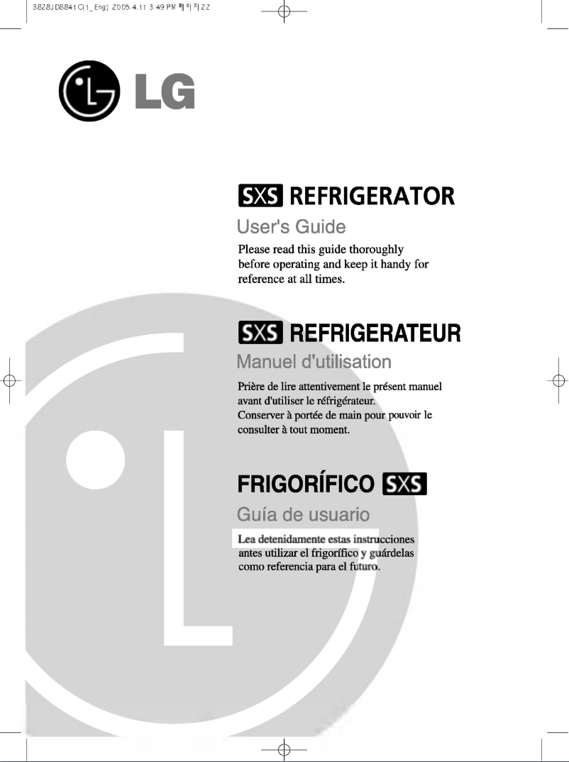 Image de la première page du manuel de l'appareil GR-B197RLQ