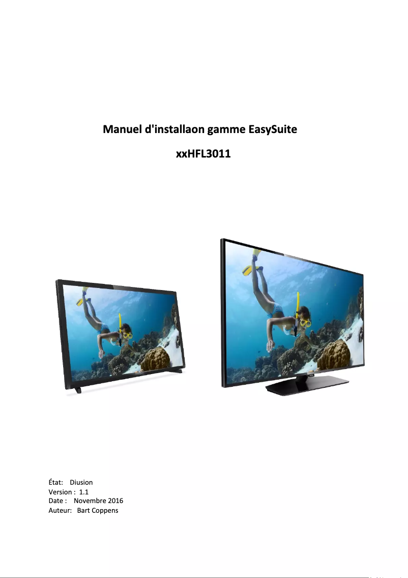 Page 1 de la notice Guide d'installation Philips 24HFL3011T