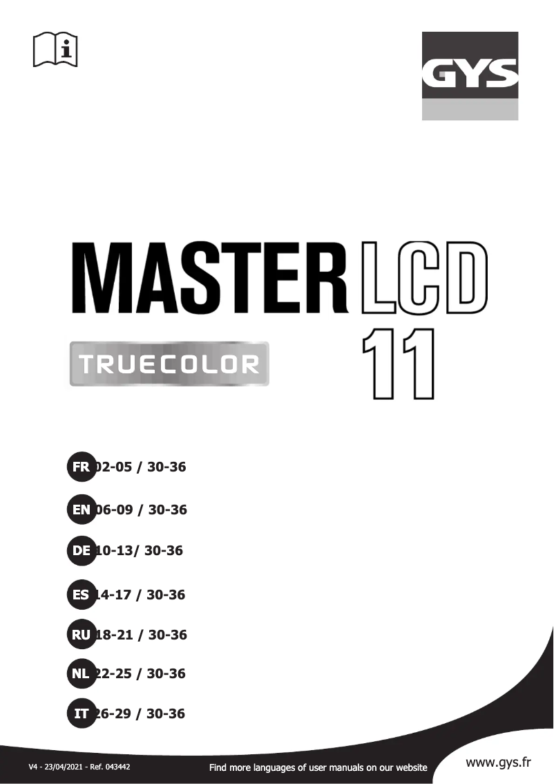 Imagen de la primera página del manual del dispositivo LCD Master 11