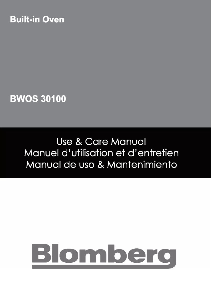 Image de la première page du manuel de l'appareil BWOS 30100 SS