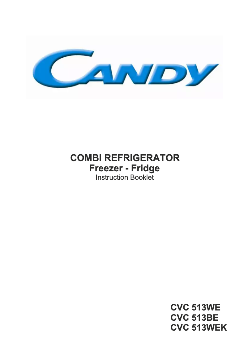 Page n°1 - Manuel utilisateur Candy CVC 513WEK