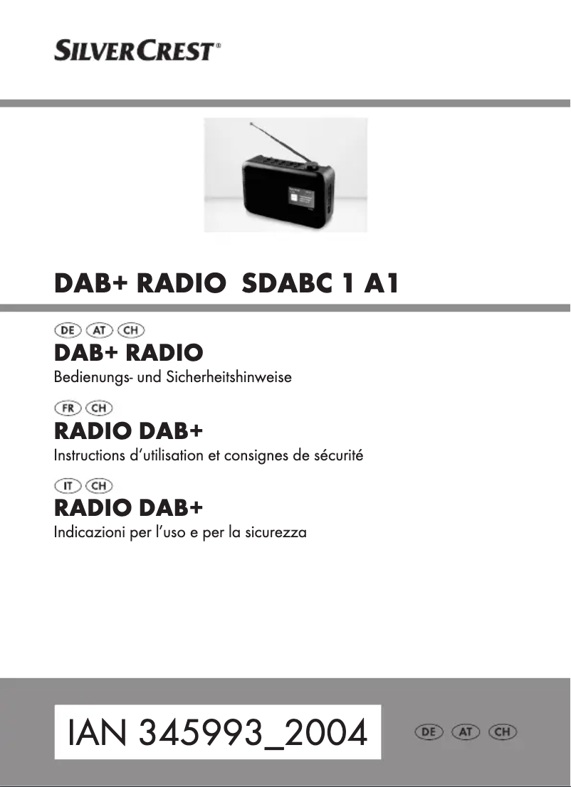 Page n°1 - Manuel utilisateur SilverCrest SDABC 1 A1