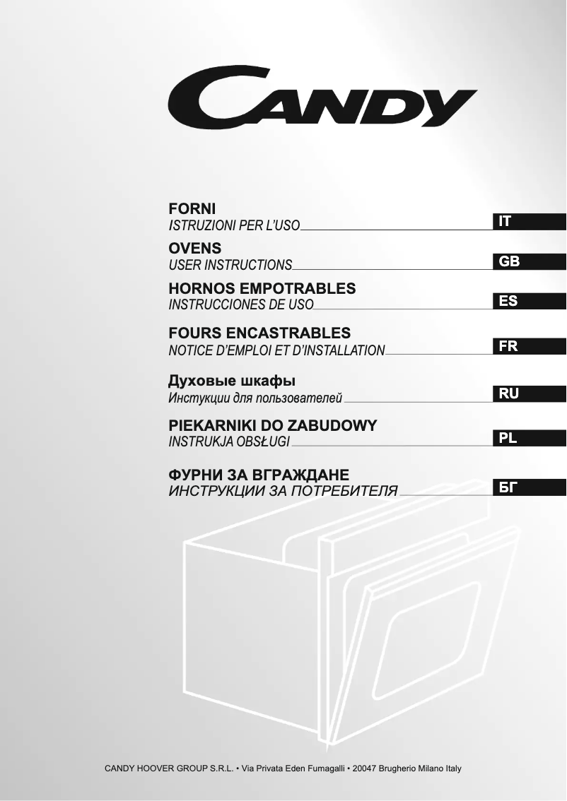 Page n°1 - Manuel utilisateur Candy FCL624/6GH