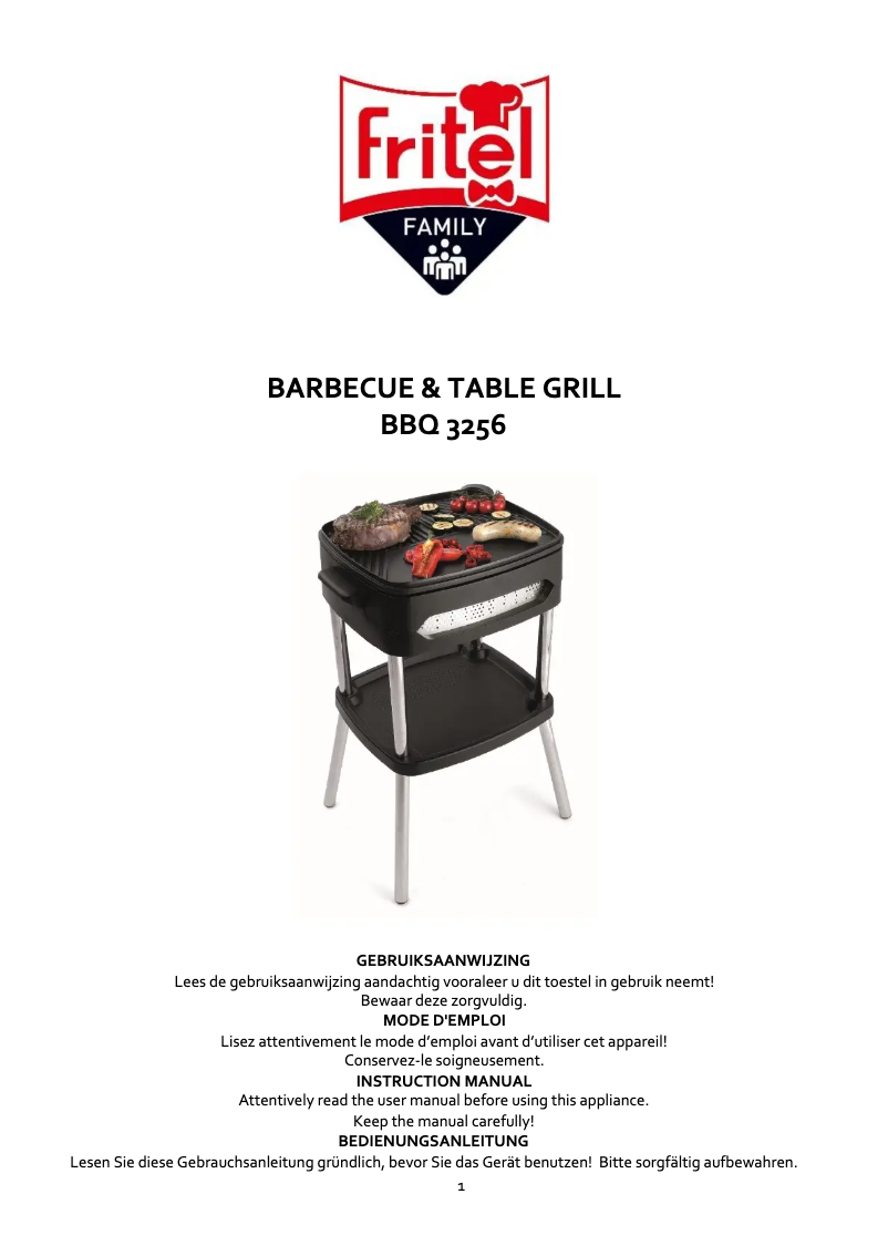 Page 1 de la notice Manuel utilisateur Fritel BBQ 3256