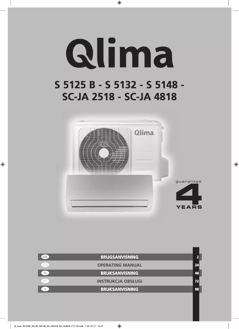 Page 1 de la notice Manuel utilisateur Qlima SC-JA 4818