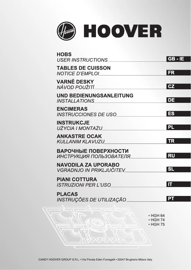 Page n°1 - Manuel utilisateur Hoover HGH64SCP B