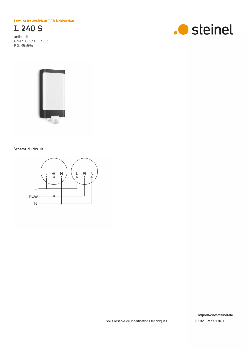 Image de la première page du manuel de l'appareil L 240 S
