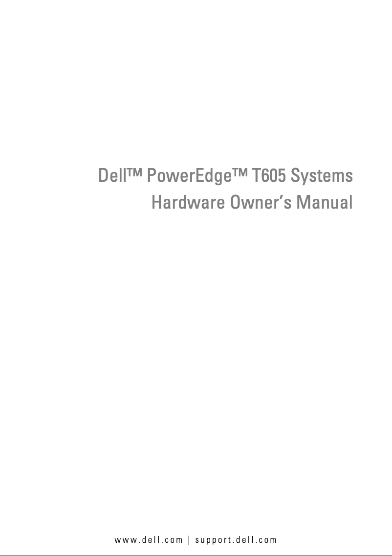 Image de la première page du manuel de l'appareil PowerEdge T605