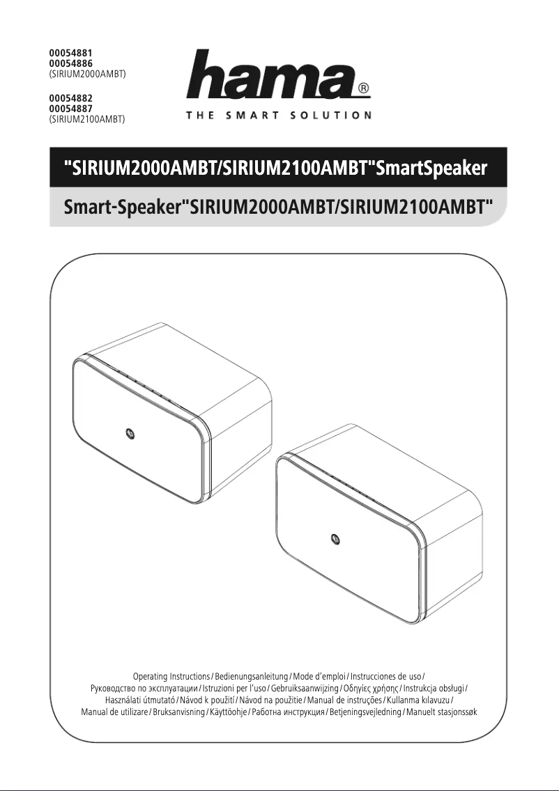 Page n°1 - Manuel utilisateur Hama SIRIUM2000AMBT