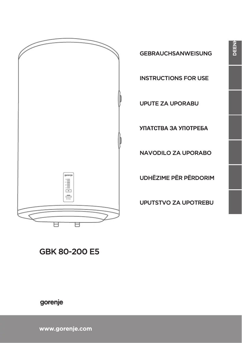 Page 1 de la notice Manuel utilisateur Gorenje GBK150ORLN