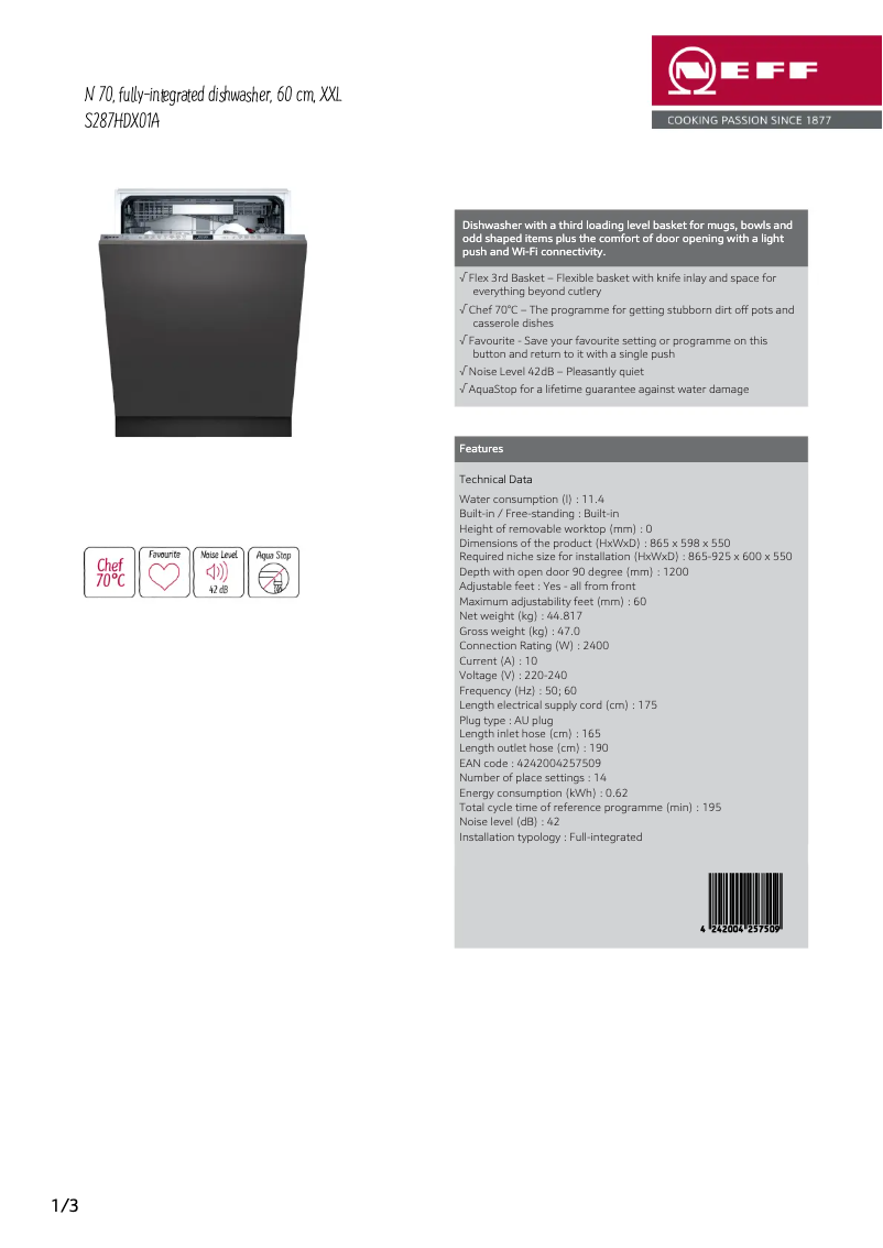 Image de la première page du manuel de l'appareil S287HDX01A