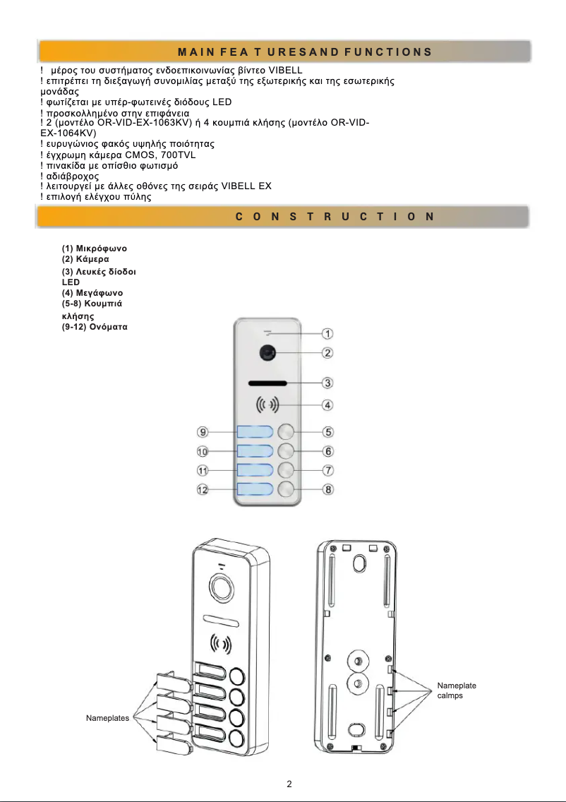 Page 1 de la notice Manuel utilisateur Vibell OR-VID-EX-1064KV