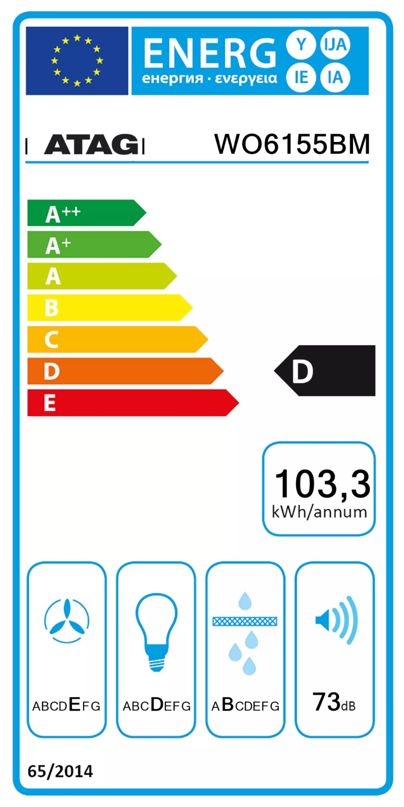Page n°1 - Label énergétique Atag WO6155BM