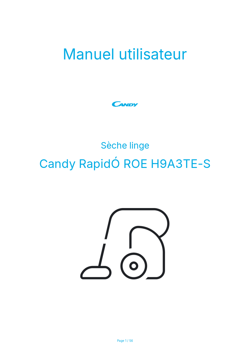 Image de la première page du manuel de l'appareil RapidÓ ROE H9A3TE-S