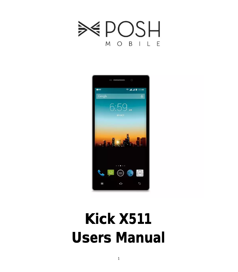 Page n°1 - Manuel utilisateur Posh Mobile Kick X511
