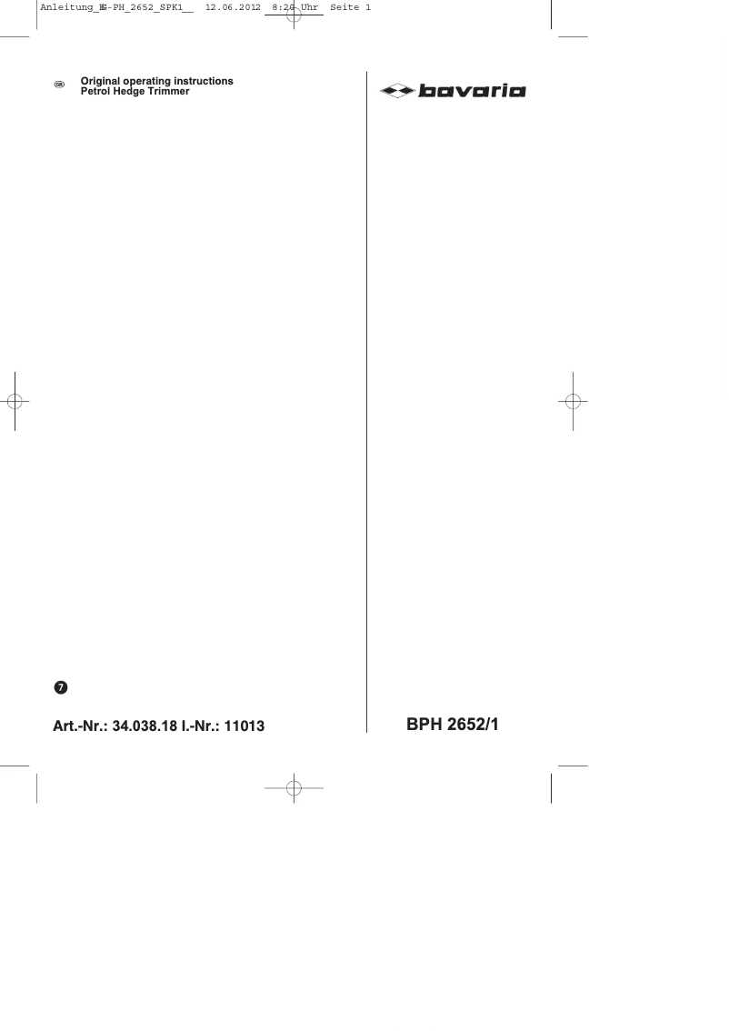 Página 1 del manual Manual de usuario Bavaria BPH 2652/1