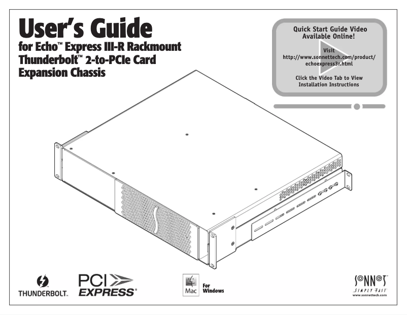 Page 1 de la notice Manuel utilisateur Sonnet Echo Express SE III-R