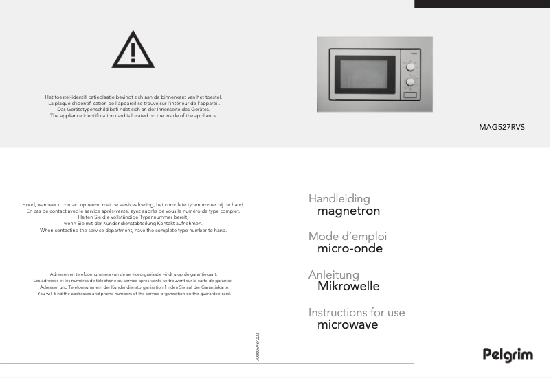 Image de la première page du manuel de l'appareil MAG527RVS
